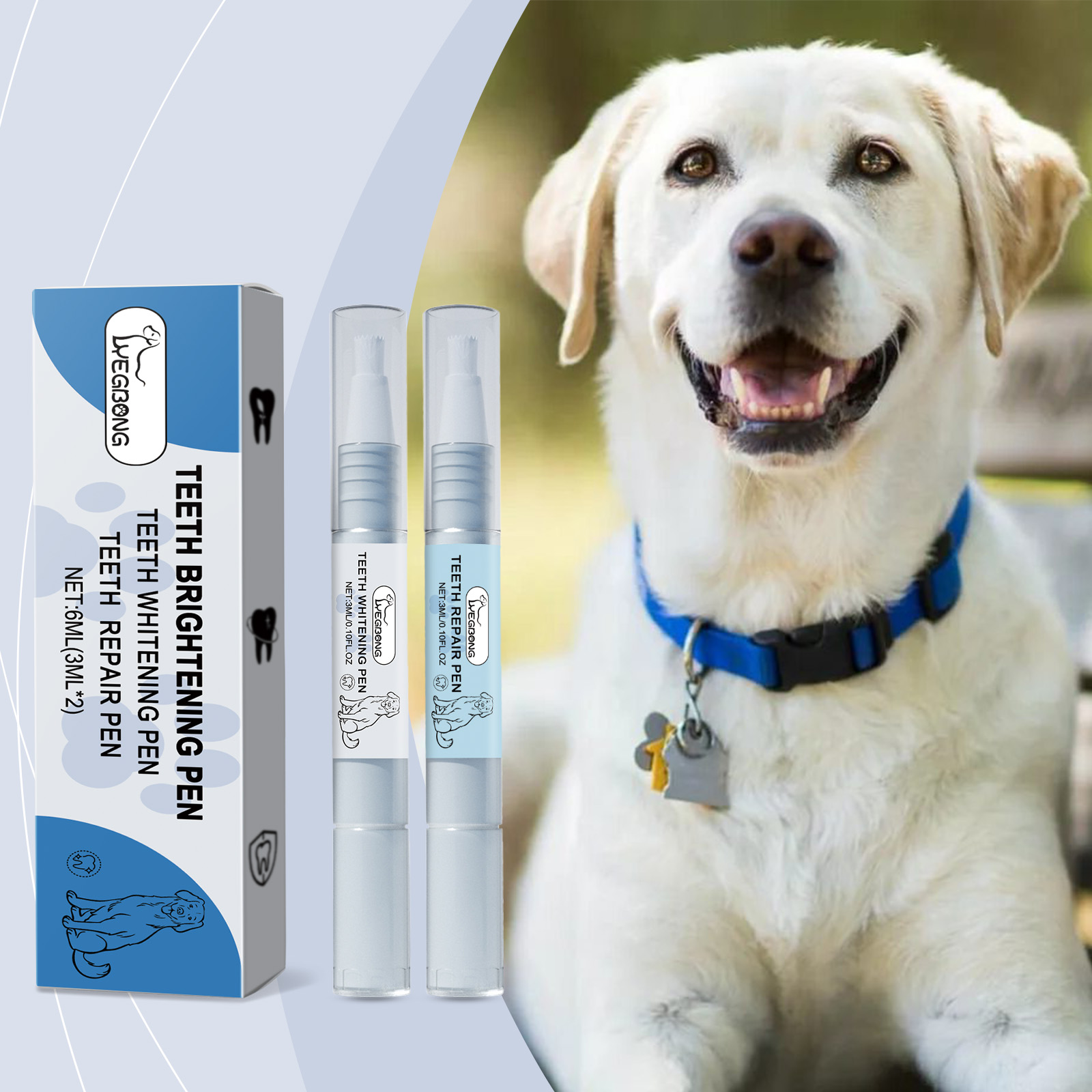 Teeth Whitening Pens - 犬や猫用の歯のホワイトニングペンセット。歯垢や汚れを除去し、歯の表面を清潔にし、修復します。