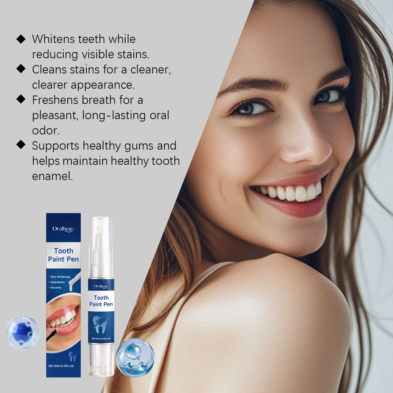 ORALHOE 歯のホワイトニングペン。口臭を除去し、歯の黄 - Teeth Whitening Pens のレビューと価格